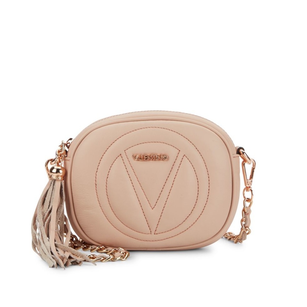***VINTAGE WITH BAG** Valentino Nude Nina Crossbody Bag with Tassel
